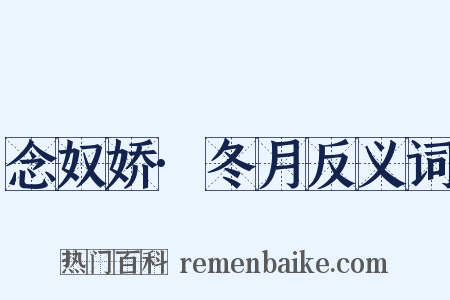 念奴娇·冬月反义词是什么意思的图片